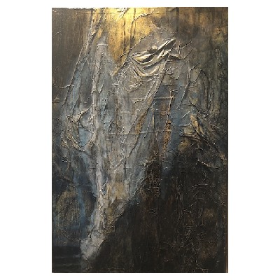 Engel, Papier und Acryl auf Leinwand, 60x40 cm